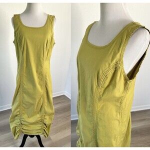 Cut Loose Womens Tank Dress Size M Green Boho Lagenlook Casual Prairie